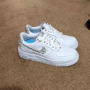 Women's Nike Air Force One animal print platform sneaker